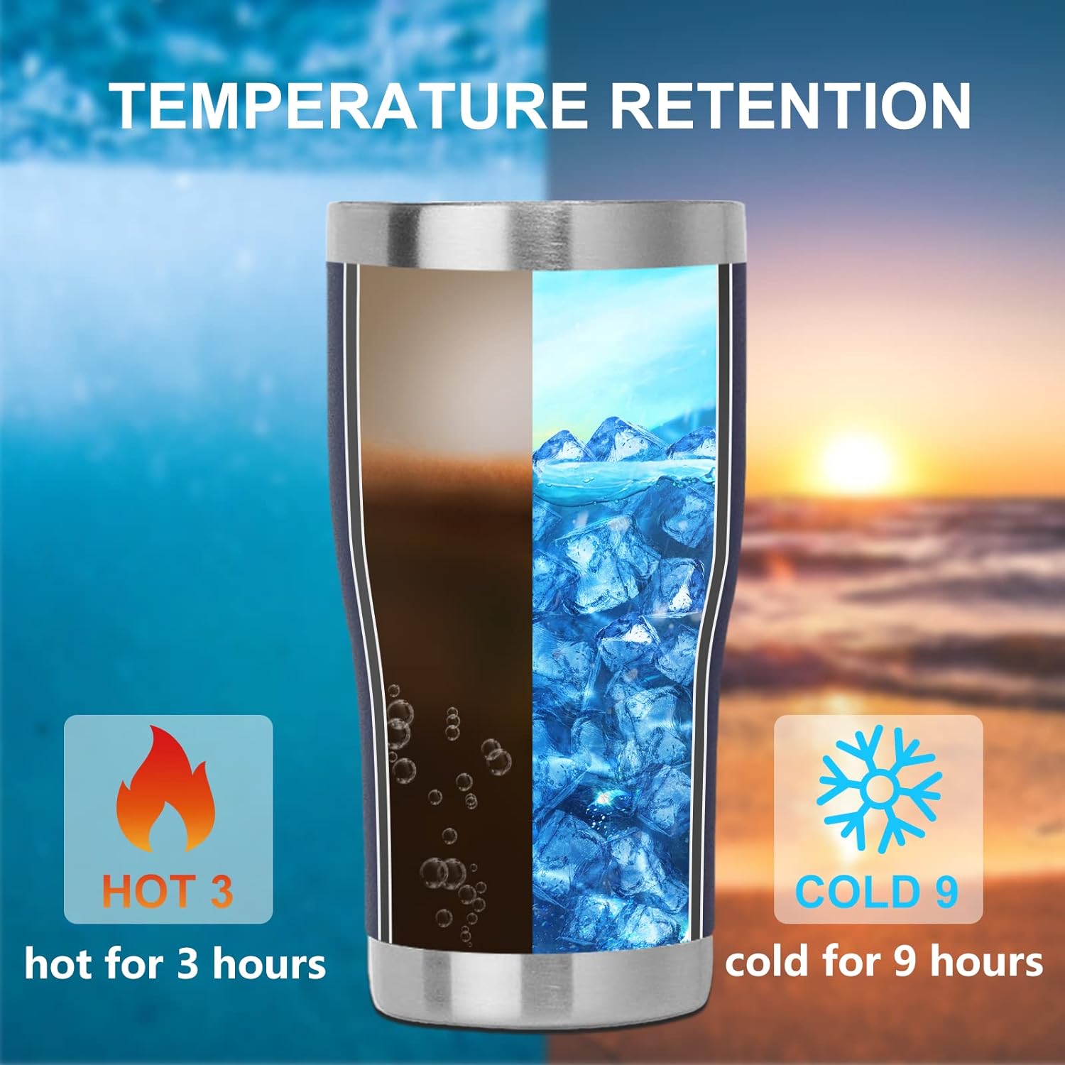 Laser Engraved 20 Oz Stainless Steel Tumbler, Vacuum Insulated Travel Mug with Lid, Powder Coated - Image 3