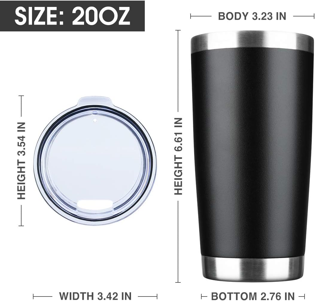 Laser Engraved 20 Oz Stainless Steel Tumbler, Vacuum Insulated Travel Mug with Lid, Powder Coated - Image 2