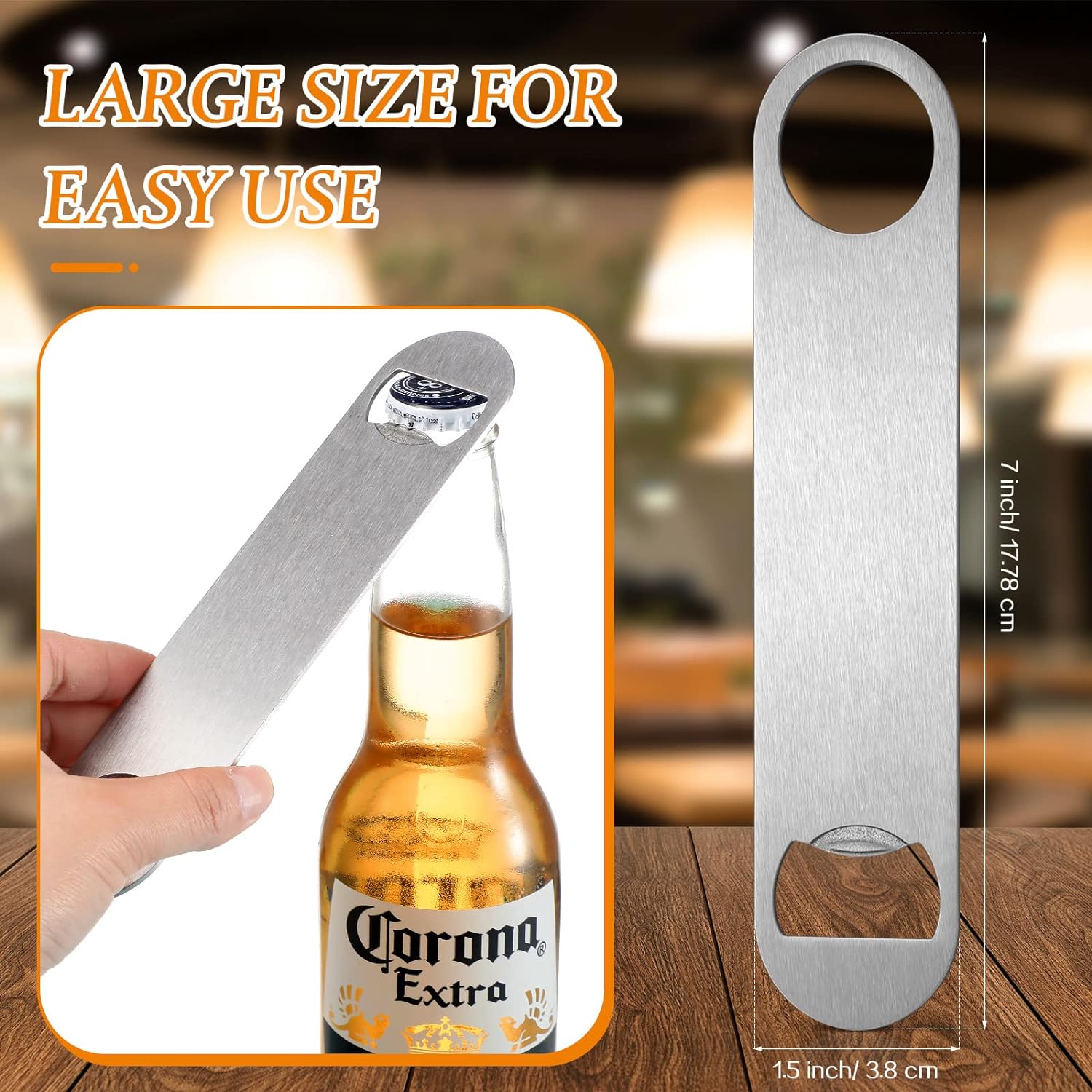 Laser Engraved Flat Stainless Steel Bottle Opener - Image 3