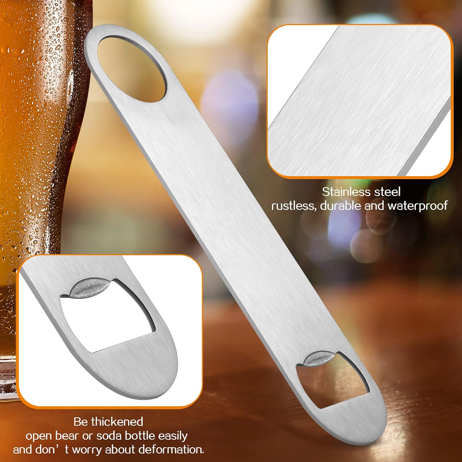 Laser Engraved Flat Stainless Steel Bottle Opener - Image 2